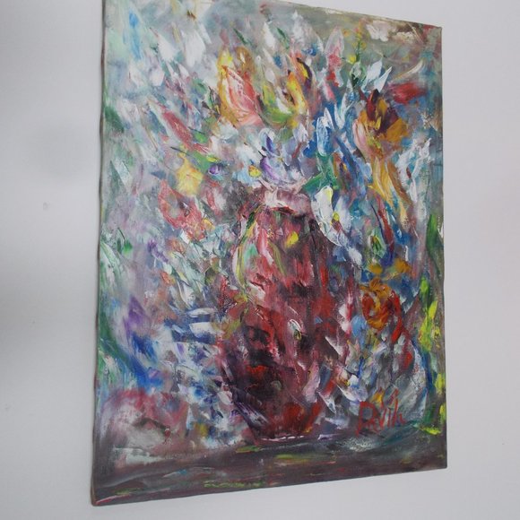 Certified Original "Peppy French Floral" oil painting by Davila, 18"x24" - Picture 2 of 6